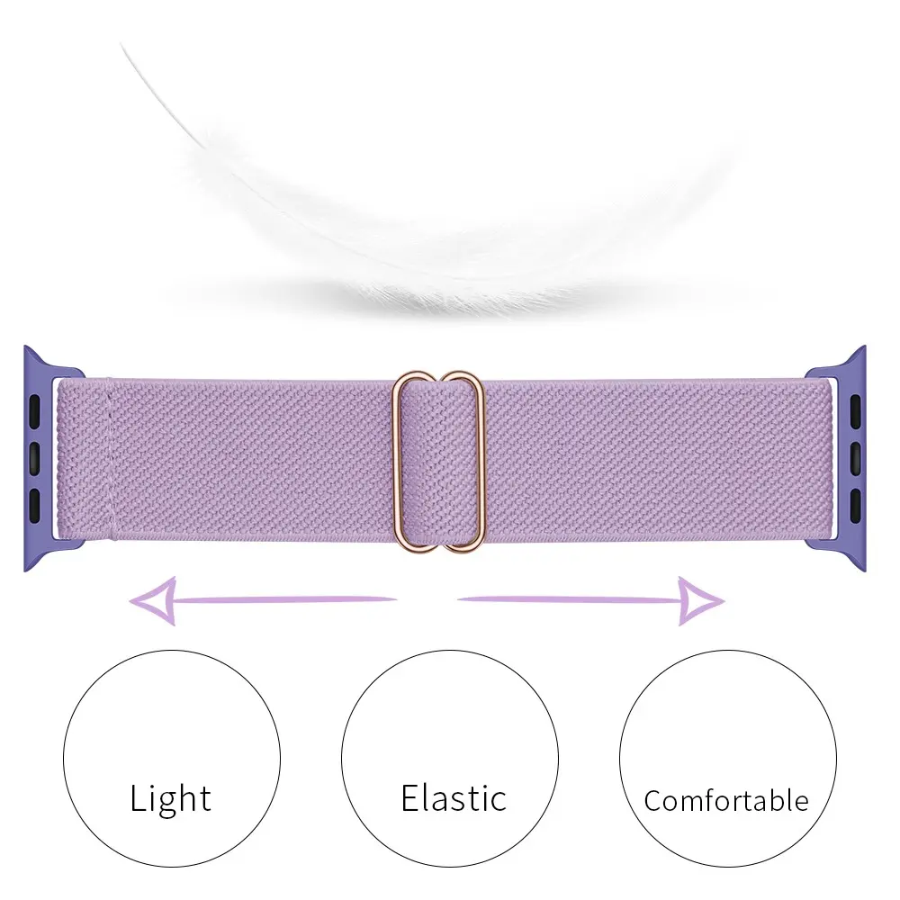 Elastiskt Nylonarmband Apple Watch SE 3 40mm Lila