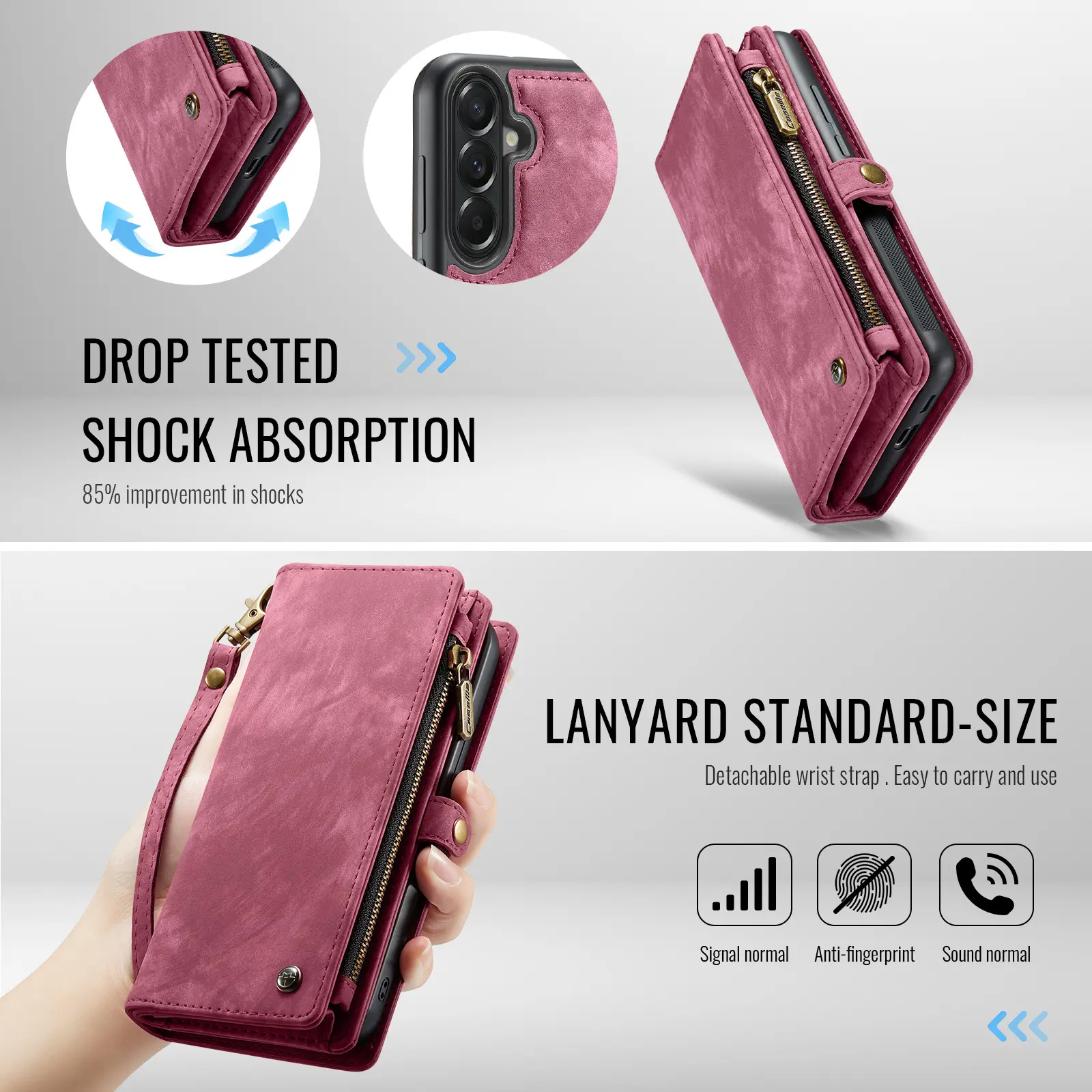 Multi-slot Plånboksfodral Samsung Galaxy A57 Röd