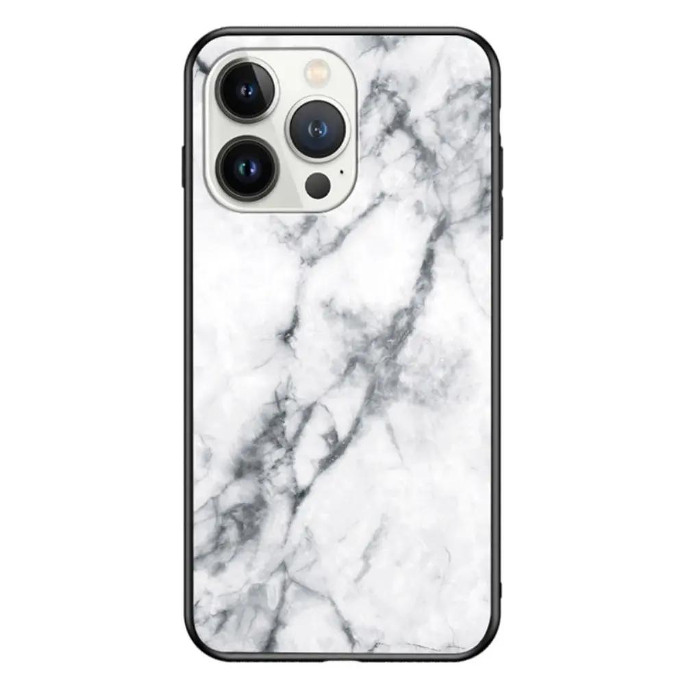 Cover Hærdet Glas iPhone 15 Pro Hvid marmor