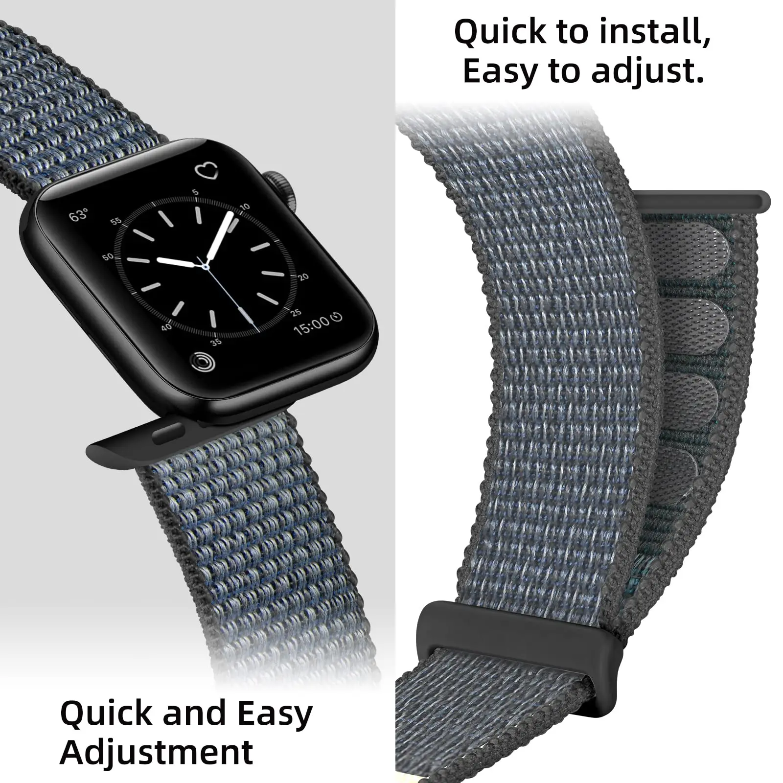 Nylonarmband Apple Watch Ultra 49mm 4th Gen Mörkgrå