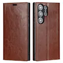 Mobiltaske Ægte Læder Samsung Galaxy S23 Ultra Brun