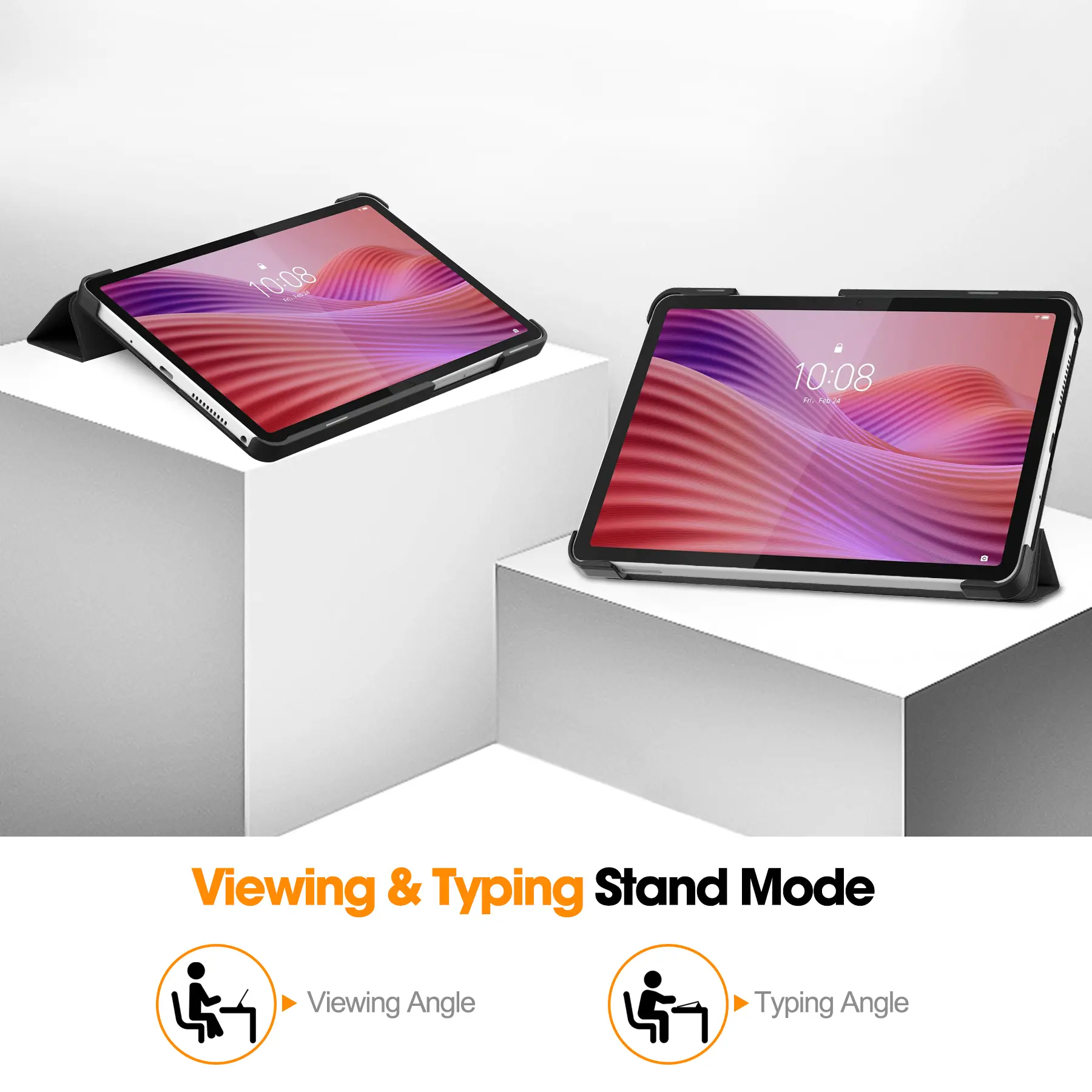 Fodral Tri-fold  Lenovo Tab One Svart