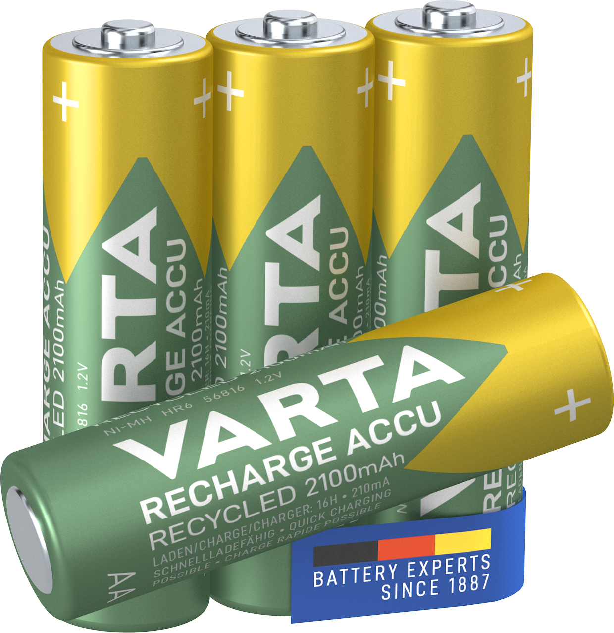 Uppladdningsbart AA-batteri HR6 1.2V 2100mAh (4-pack)