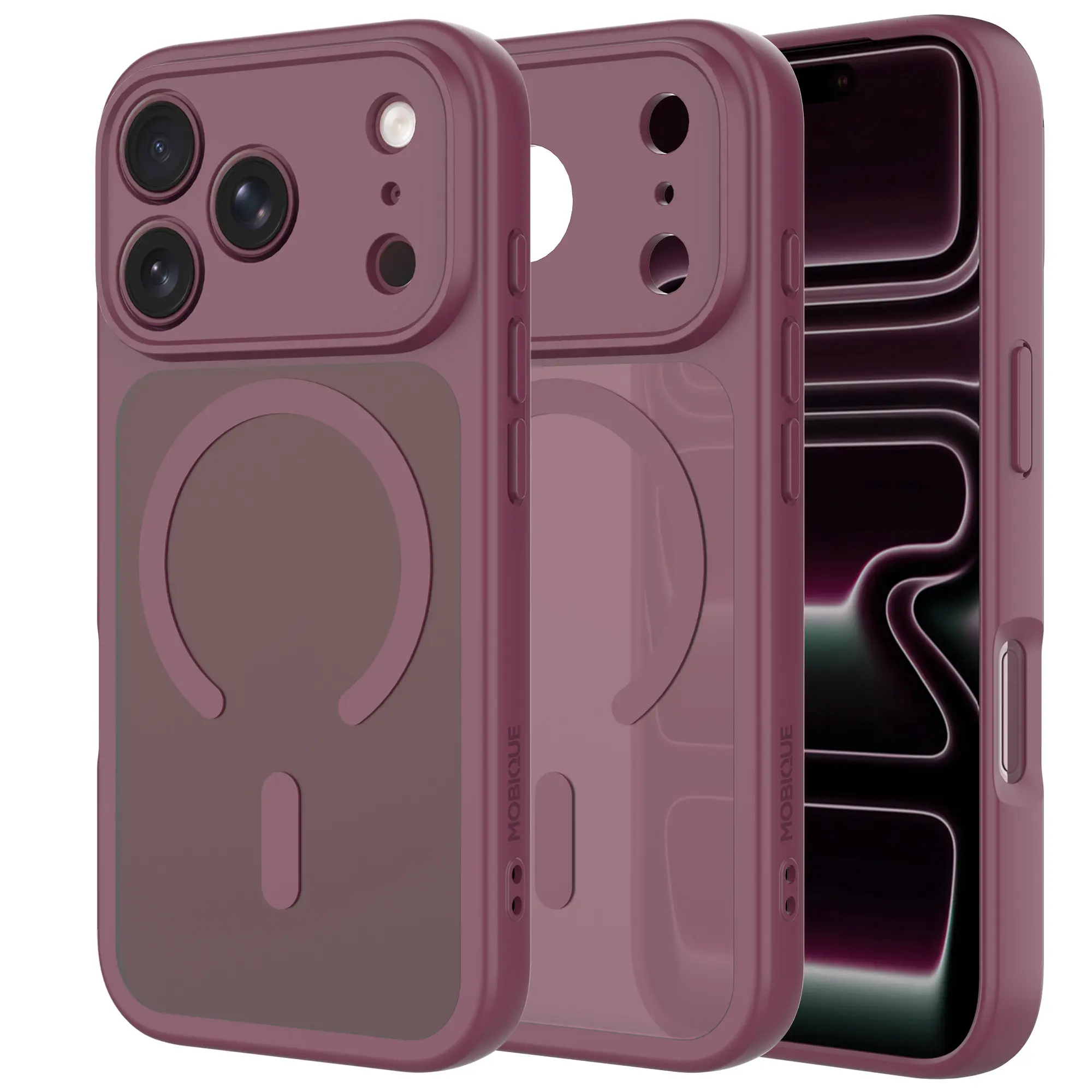 iPhone 18 Pro Max Hybrid-deksel Magnetisk,  Dark Cherry