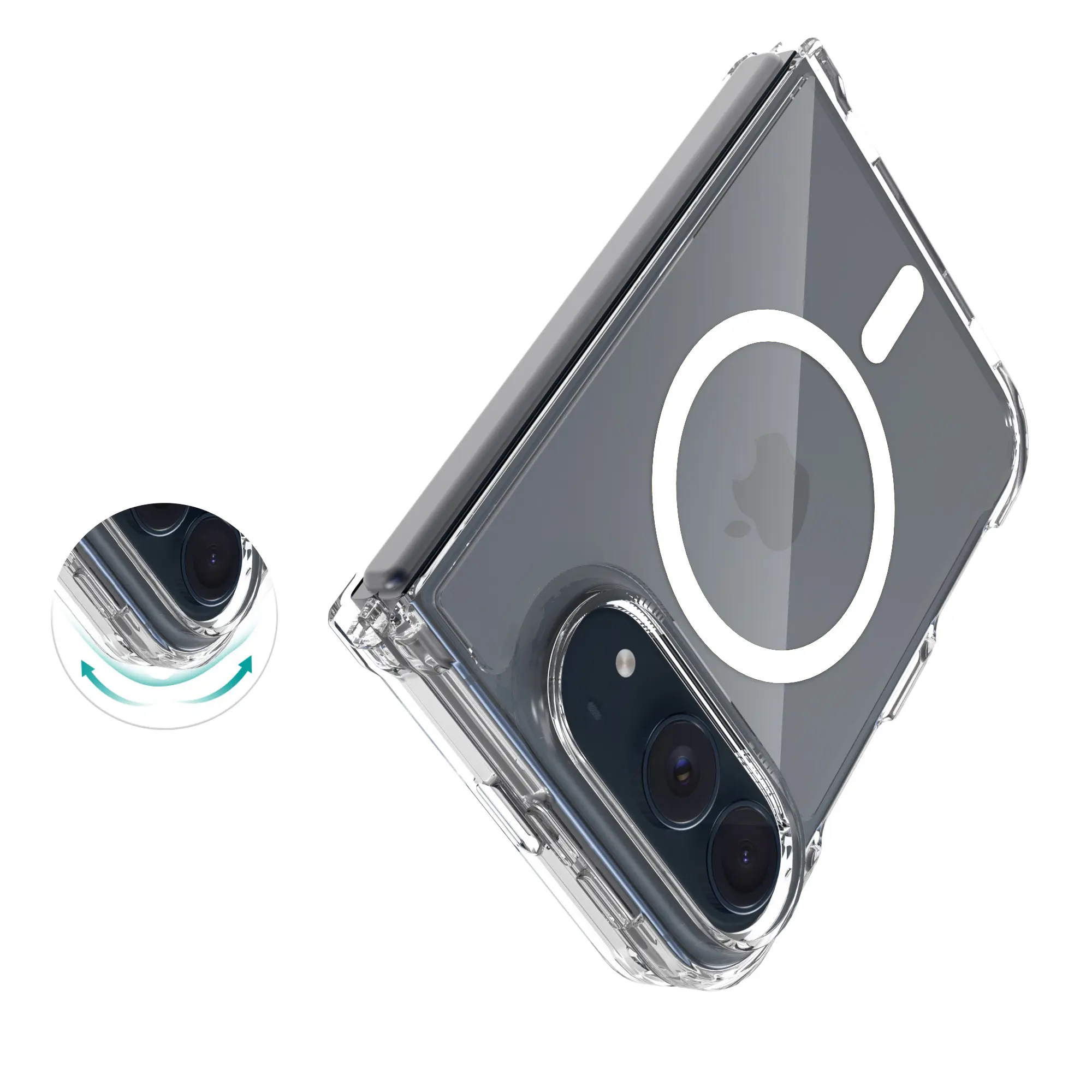 Hybridskal MagSafe iPhone Duo Genomskinlig