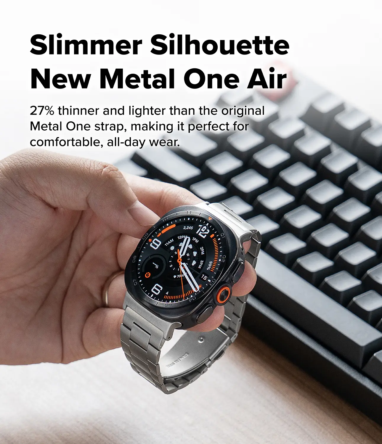 Metal One Air Armband Samsung Galaxy Watch Ultra 2 (2026) Silver