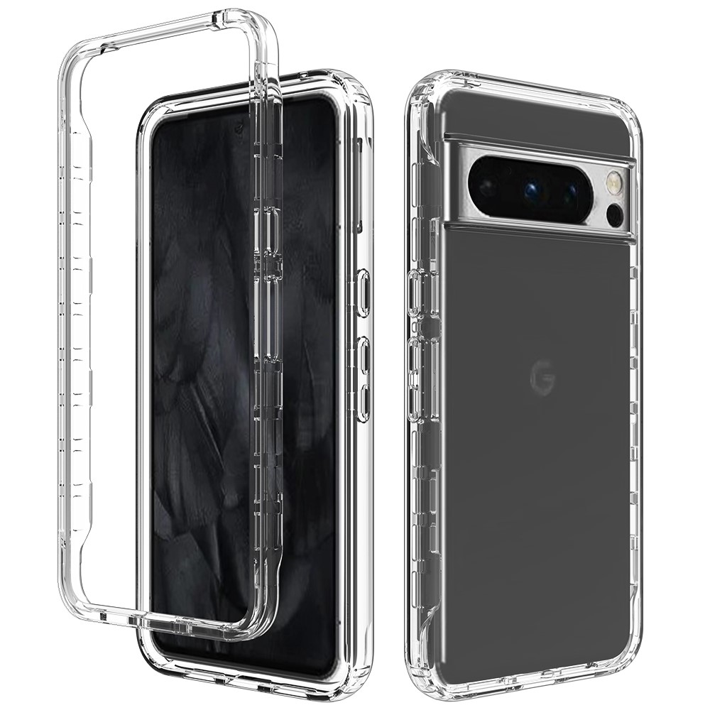 Full Cover Deksel Google Pixel 8 Pro Gjennomsiktig - Heldekkende mobildeksel i to lag