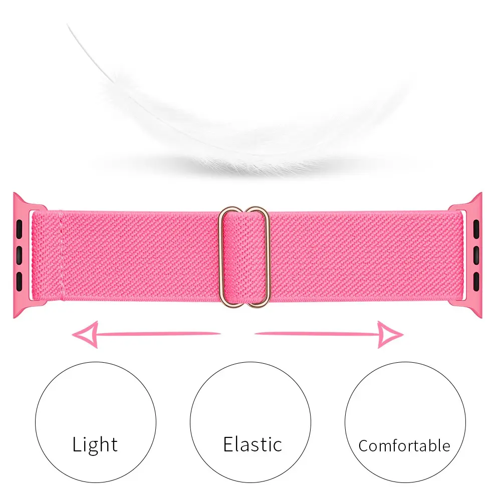 Elastiskt Nylonarmband Apple Watch SE 3 40mm Rosa