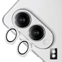 Glitter Linsebeskytter Aluminium Samsung Galaxy S25 Edge Sølv