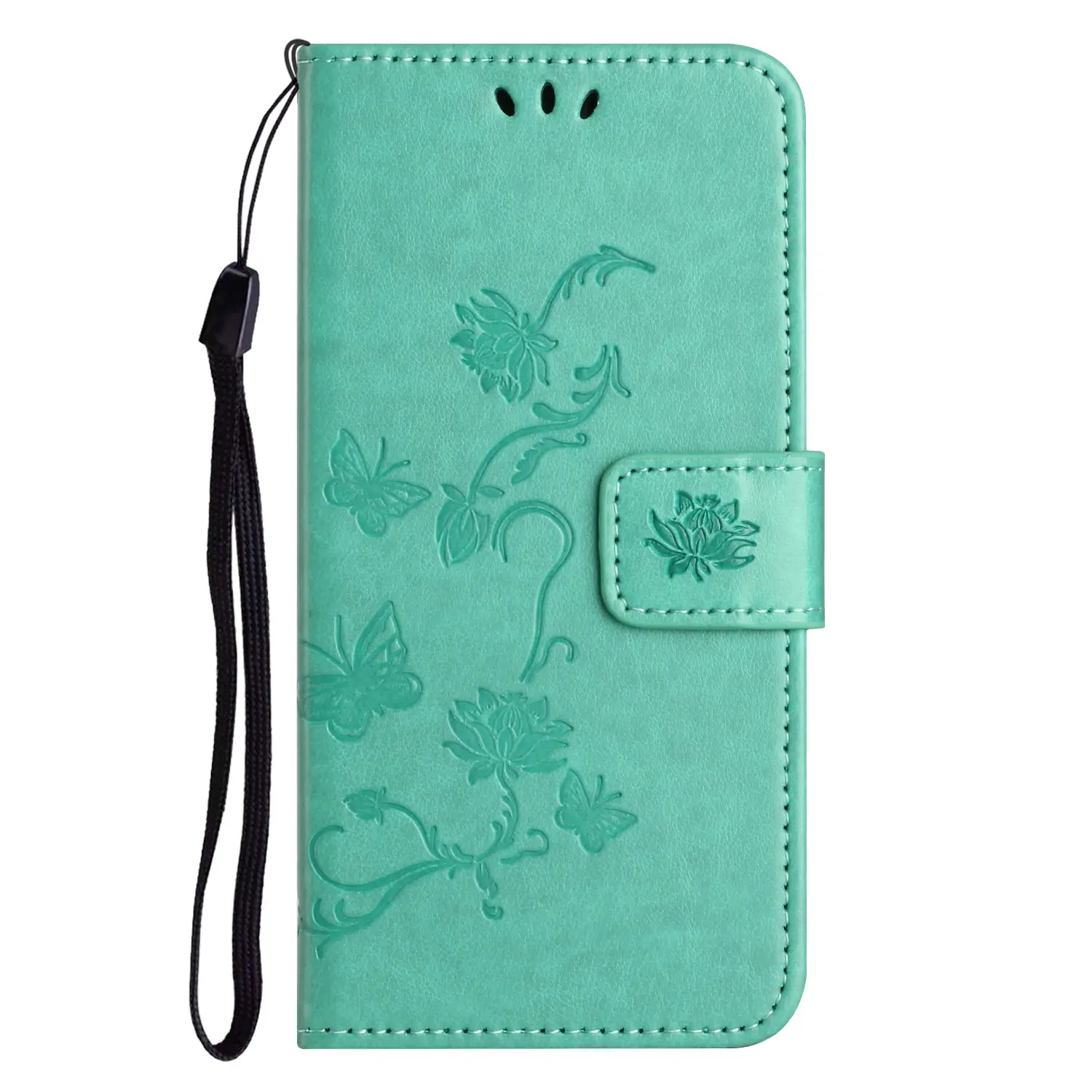 Läderfodral Fjärilar Samsung Galaxy S25 FE Grön