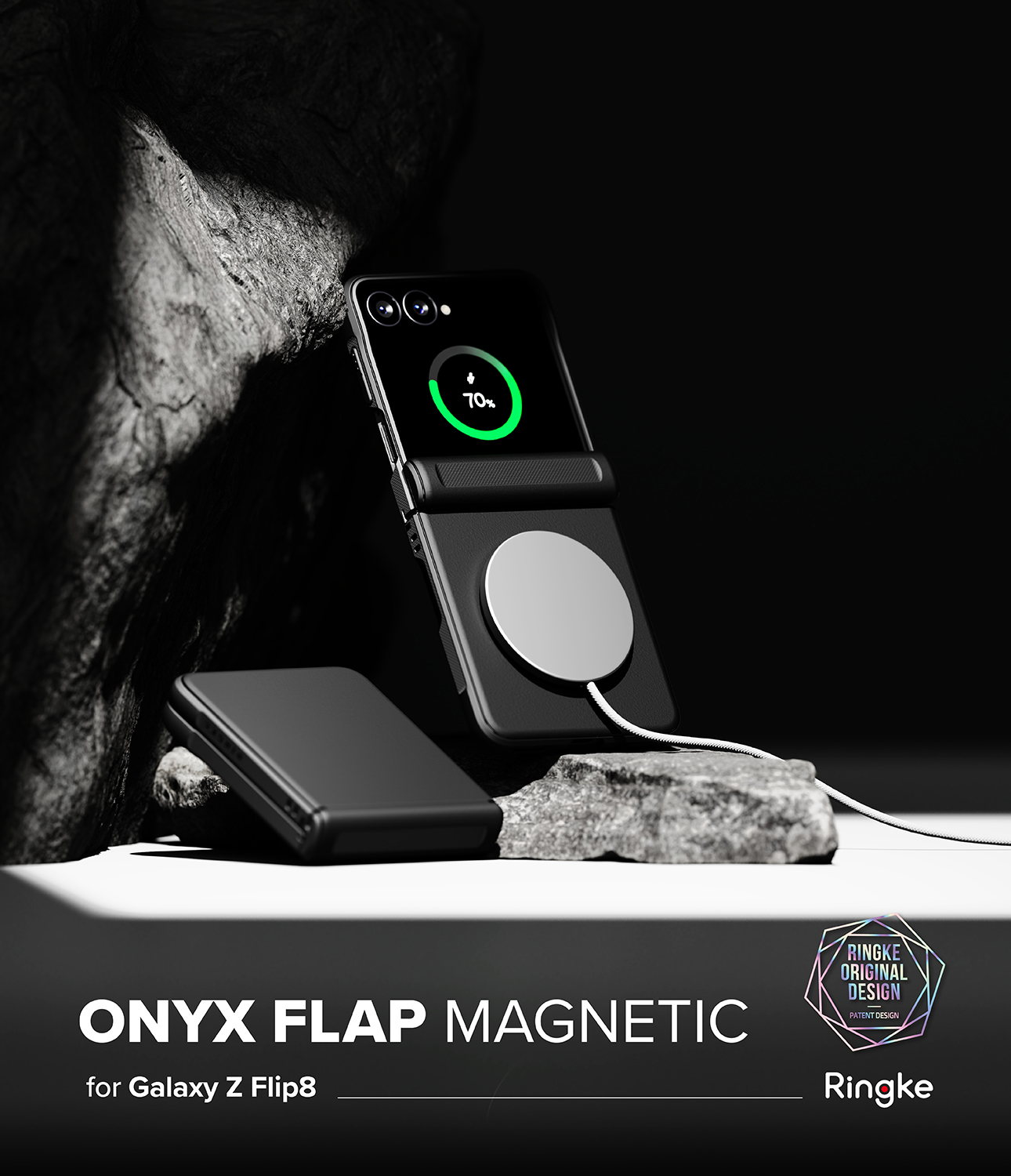 Onyx Flap Magnetic Case Samsung Galaxy Z Flip 8 Black