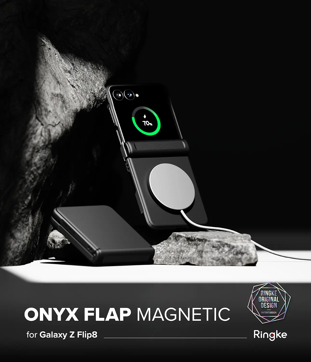 Onyx Flap Magnetic Case Samsung Galaxy Z Flip 8 Black