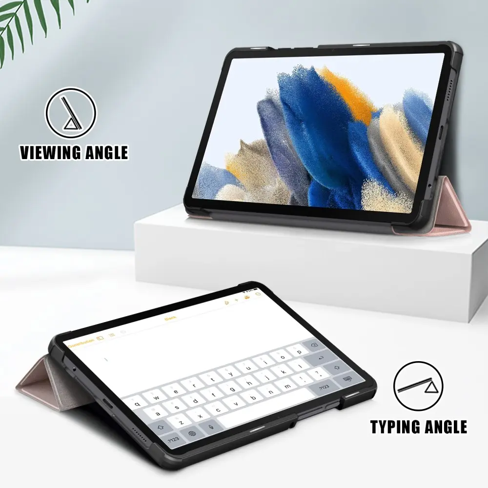 Fodral Tri-fold Samsung Galaxy Tab A9 Roséguld