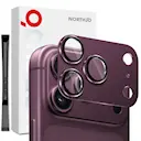 iPhone 18 Pro Max Kamerabeskyttelse hærdet glas med metalramme, Dark Cherry