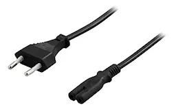 CEE 7/16 til IEC C7 lige strømkabel 1m, Sort