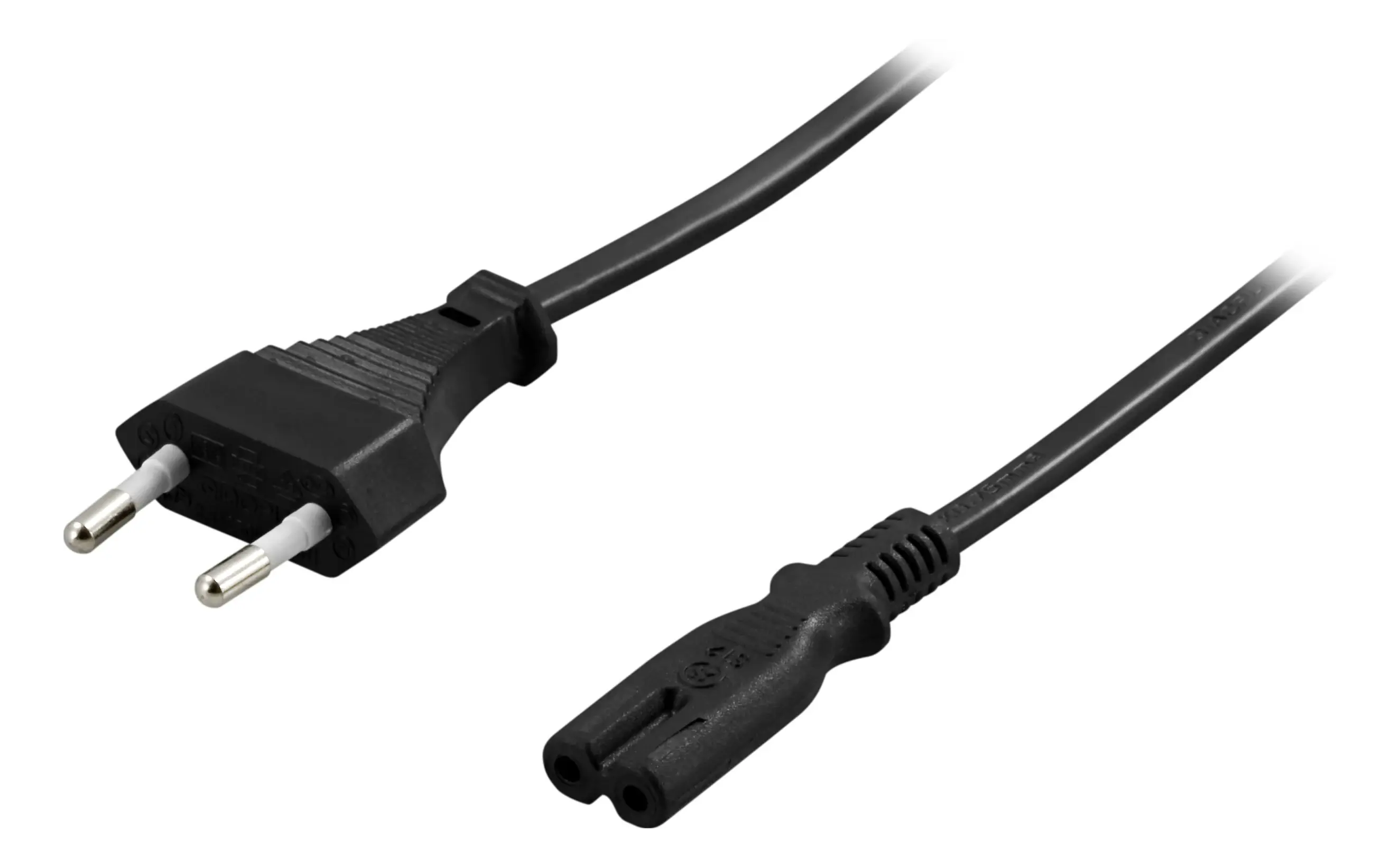 Strømkabel lige CEE 7/16 til IEC C7 1m sort