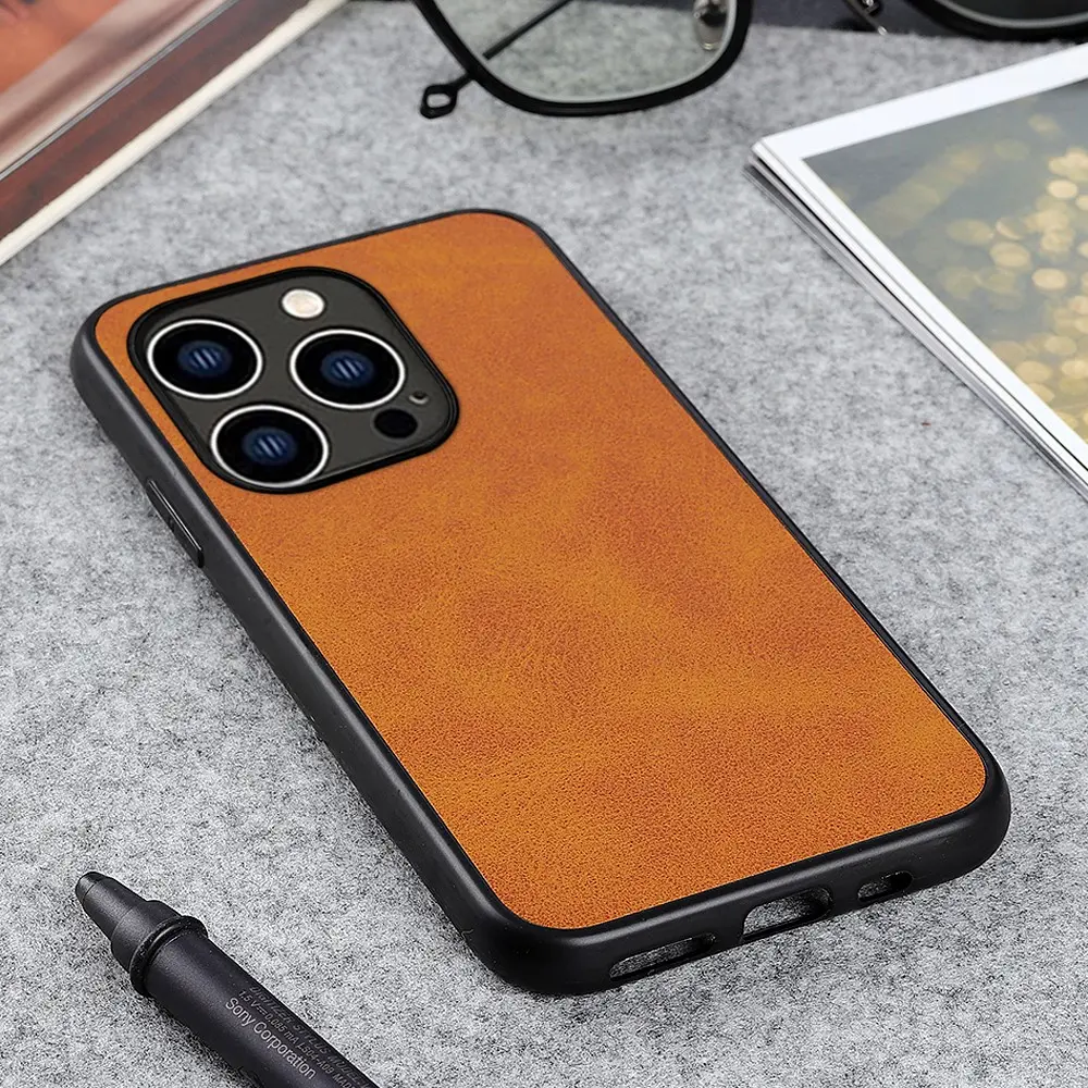 Läderskal iPhone 15 Pro Max brun