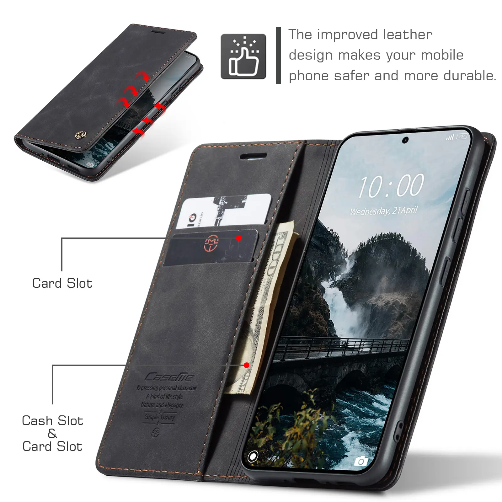 Slim Plånboksfodral Xiaomi 17T Pro Svart