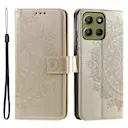 Læderetui Mandala Motorola Moto G15 guld