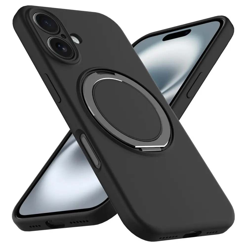 Silikonskal Kickstand MagSafe iPhone 16 svart