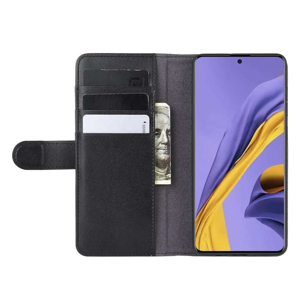 Äkta Läderfodral Samsung Galaxy A51 Svart