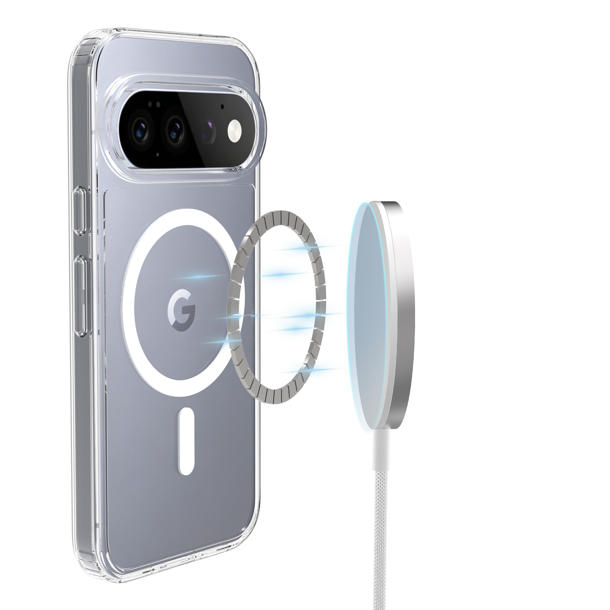 Hybridskal MagSafe Google Pixel 11 Pro Genomskinlig