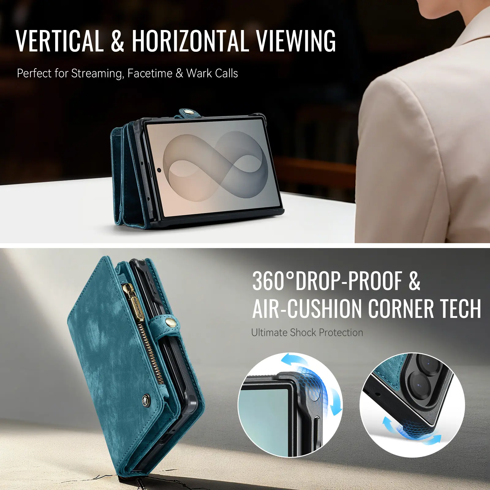 Multi-slot Plånboksfodral Samsung Galaxy Z Fold 8 Blå