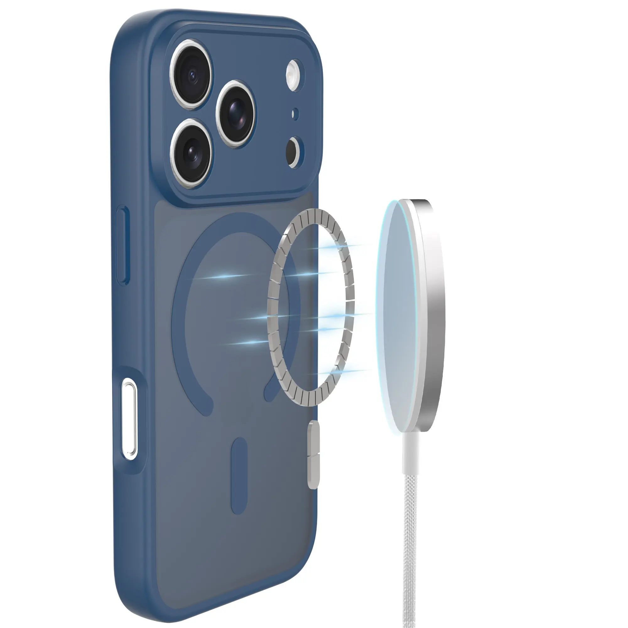 Magnetic Hybrid Skal iPhone 17 Pro Dark Blue