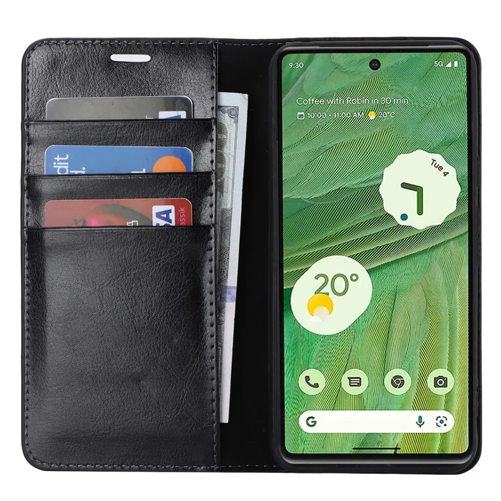 Mobilfodral Äkta Läder Google Pixel 8 Svart