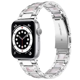 Diamond Bracelet Apple Watch Series 10 42mm Silver Pearl
