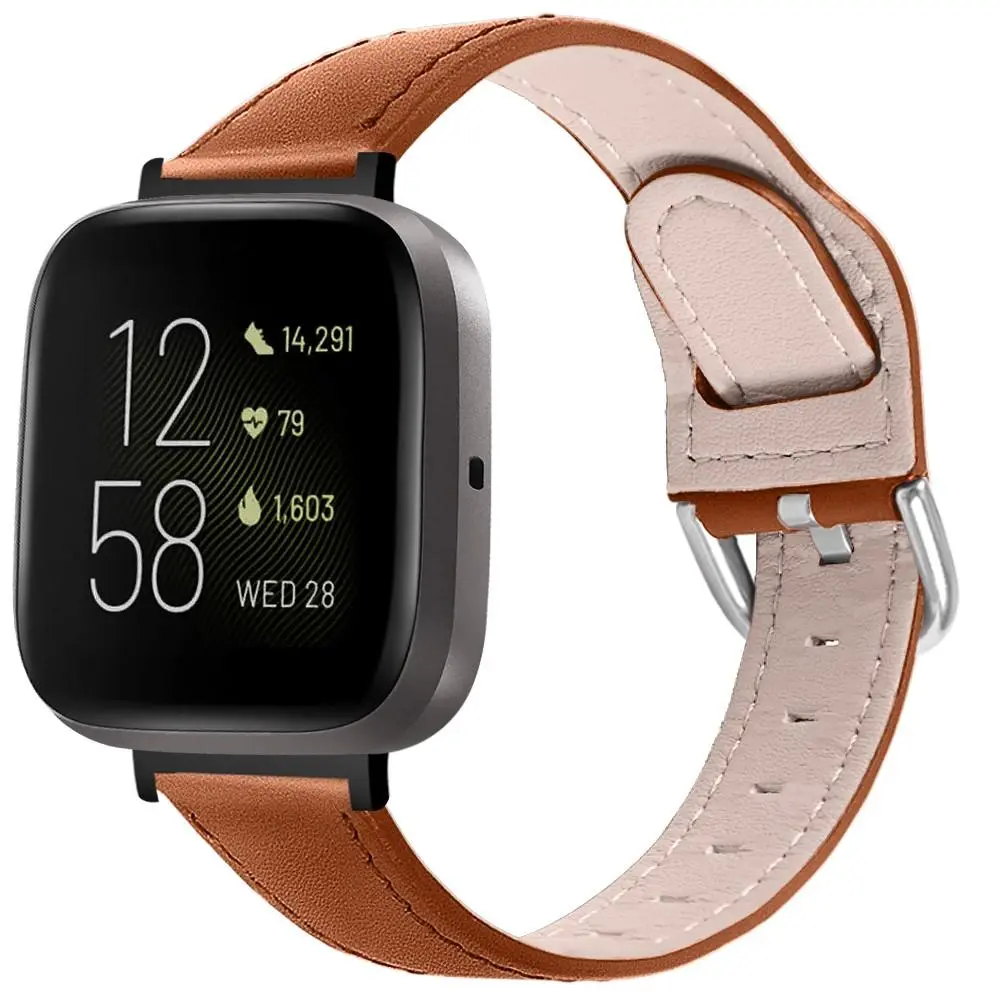 Läderarmband Fitbit Versa 3/Sense Brun