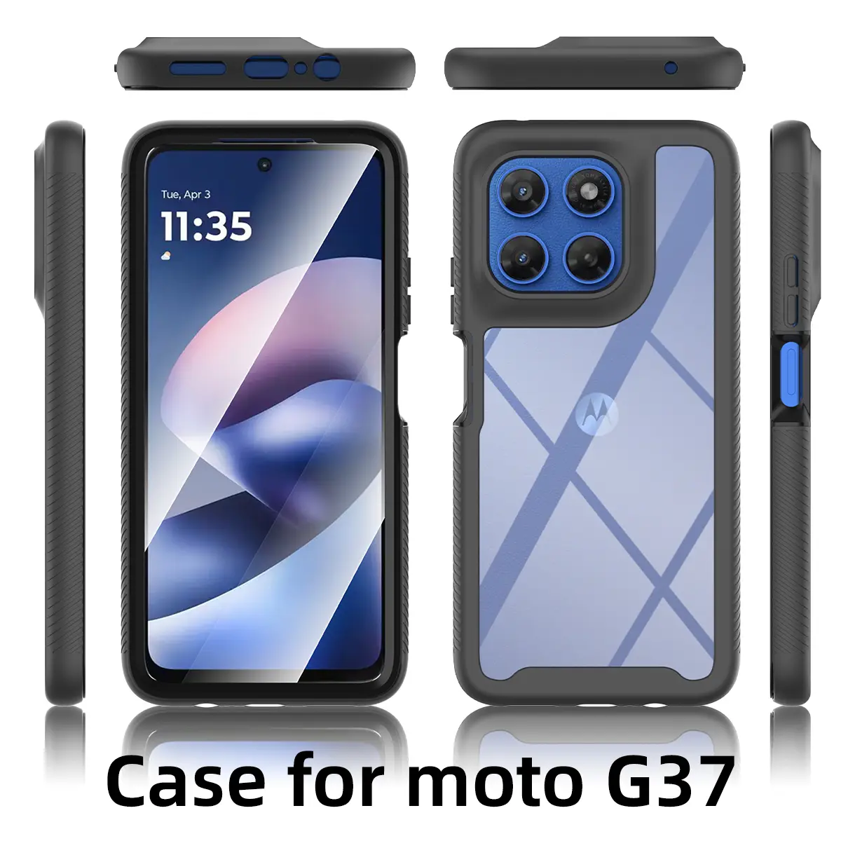 Full Protection Case Motorola Moto G37 Svart