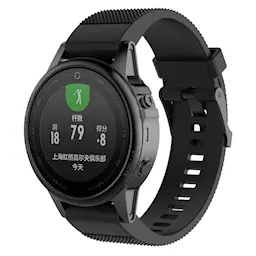 Rem af silikone til Garmin Fenix 5S/Fenix 5S Plus Sort