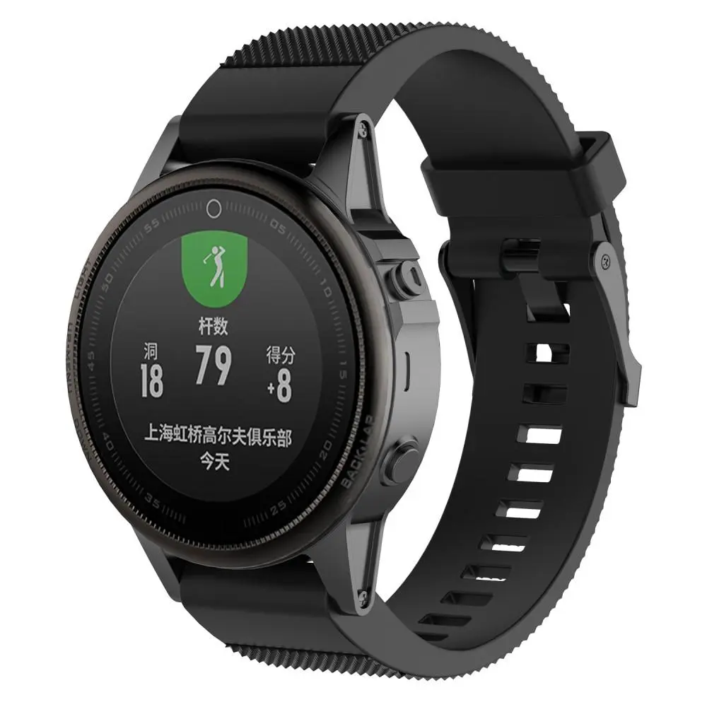 Rem af silikone til Garmin Fenix 5S/Fenix 5S Plus Sort