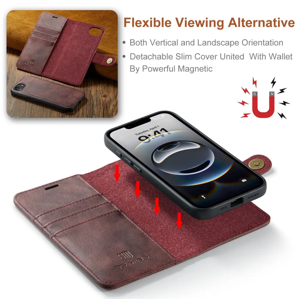 Magnet Wallet iPhone 16e Red