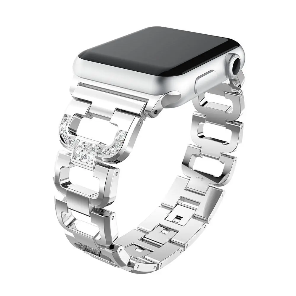 Rhinestone Bracelet Apple Watch Series 8 45mm Sølv