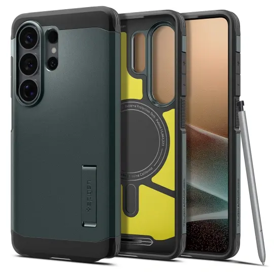 Samsung Galaxy S26 Ultra Case Tough Armor MagSafe Abyss Green