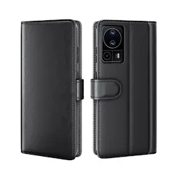 Xiaomi Poco X6 Pro Slankt mobiletui i ægte læder, Sort