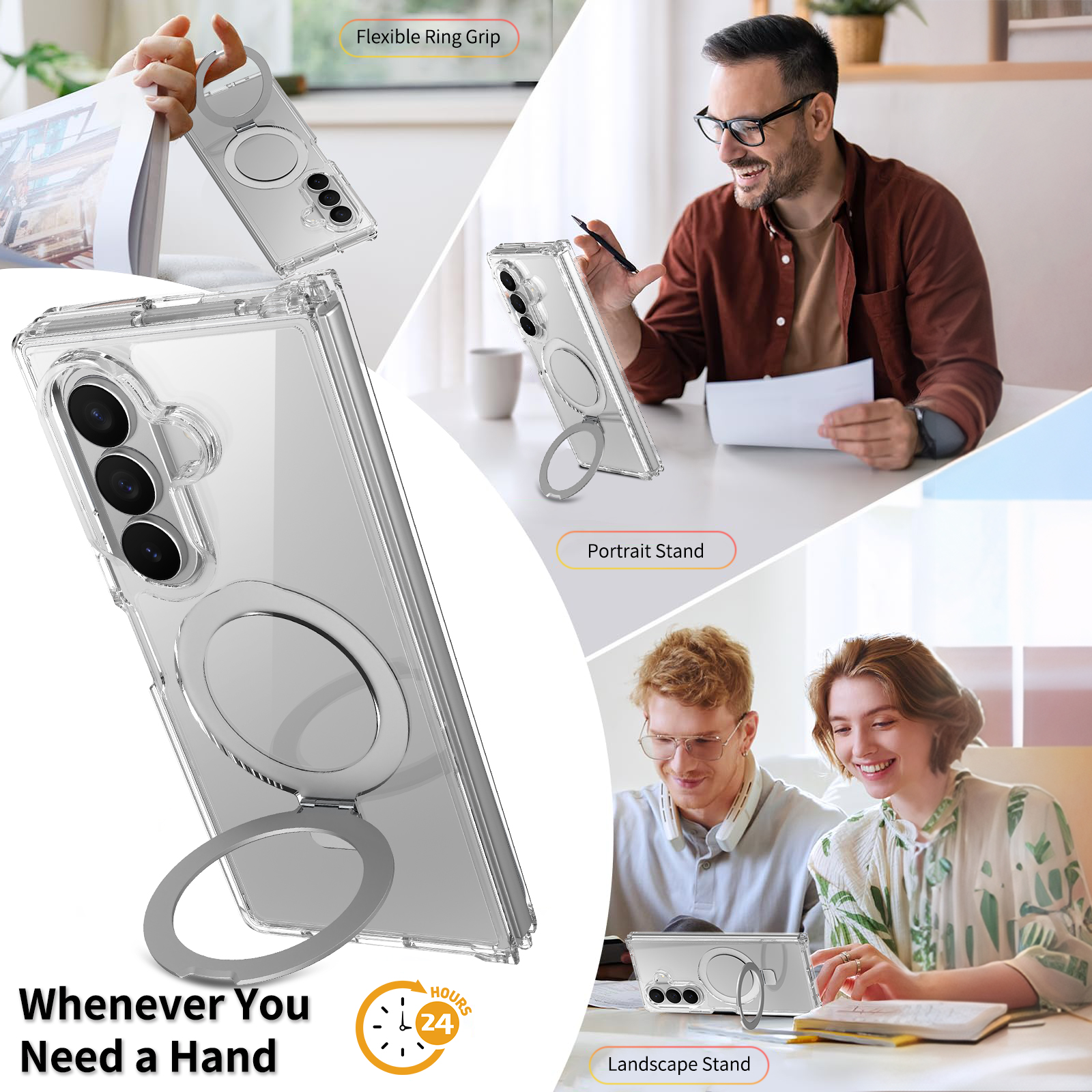 Hybridskal MagSafe Ring Samsung Galaxy Z Fold 8 Ultra Genomskinlig