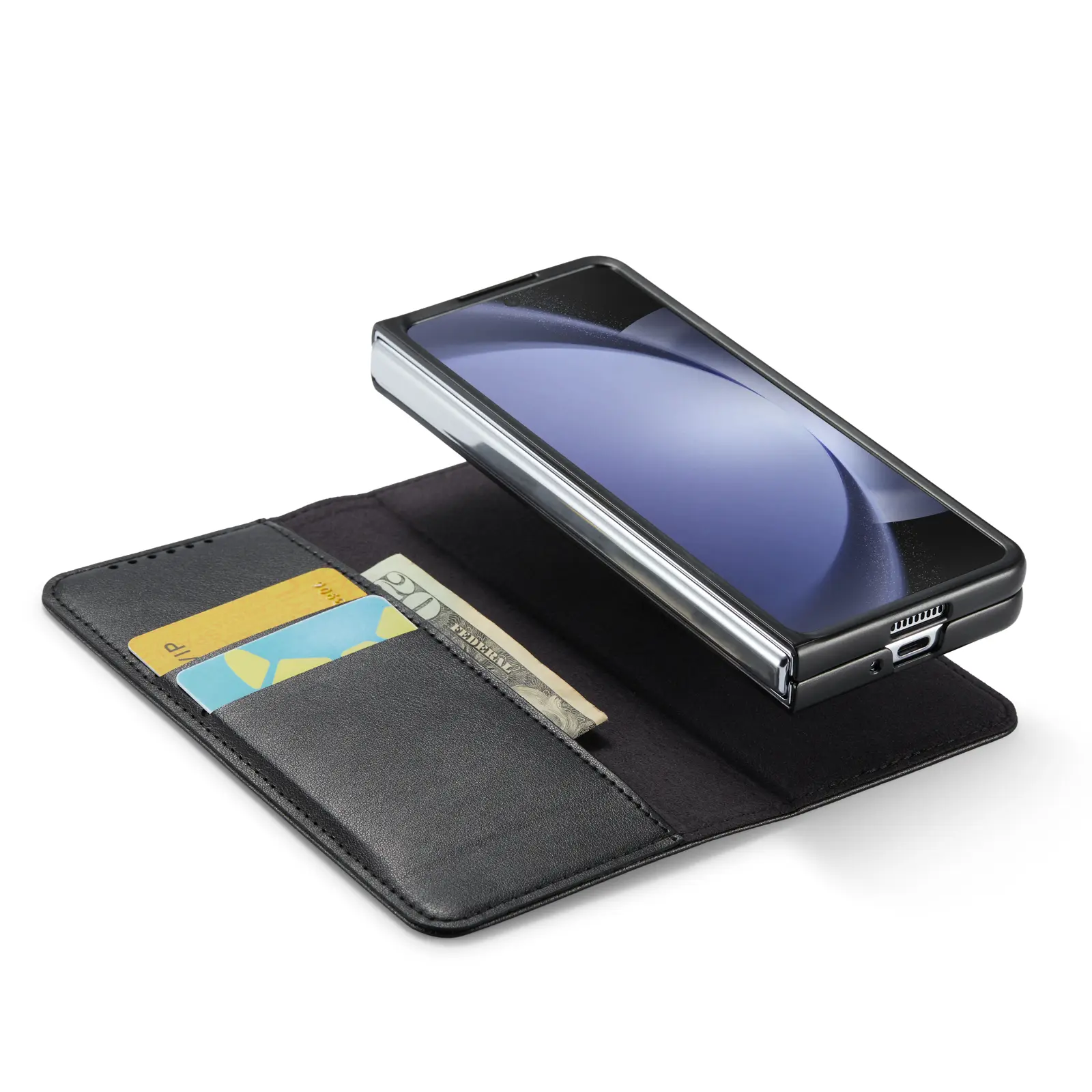 Äkta Läderfodral Samsung Galaxy Z Fold 6 Svart
