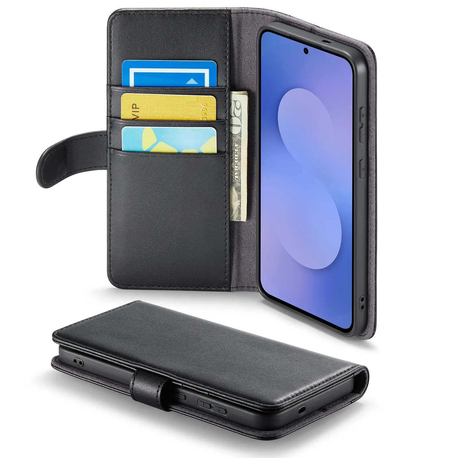 Ægte Læderetui Samsung Galaxy S25 FE Sort