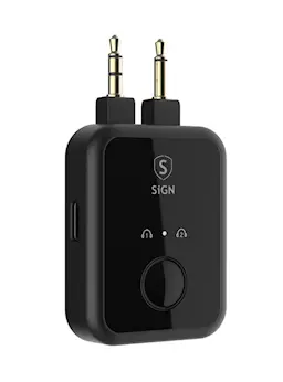 Lentokoneadapter langattomille ja 3.5mm kuulokkeille, Musta