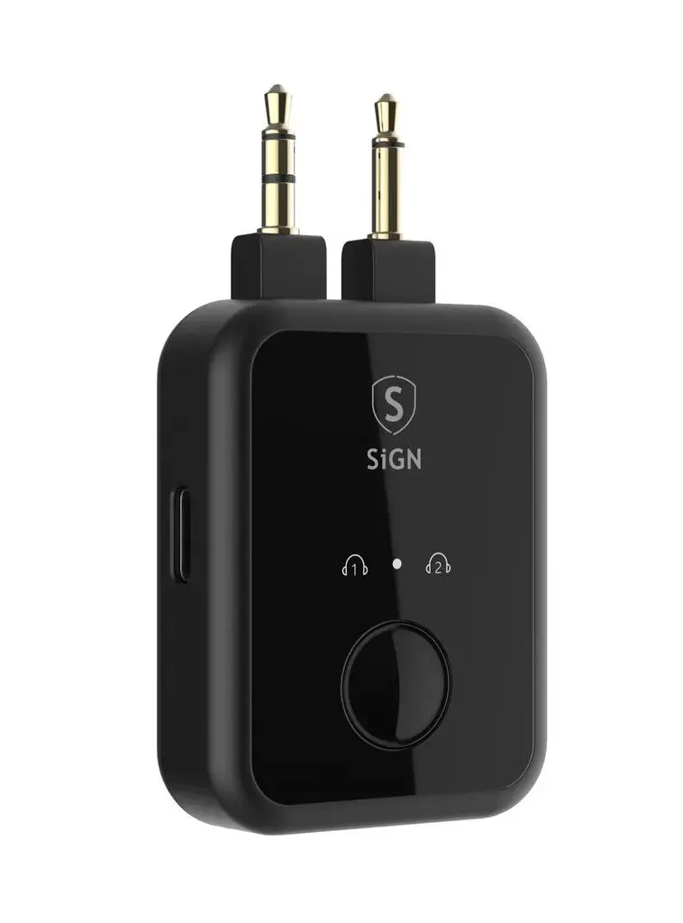 Flyadapter til trådløse og 3.5mm høretelefoner Sort