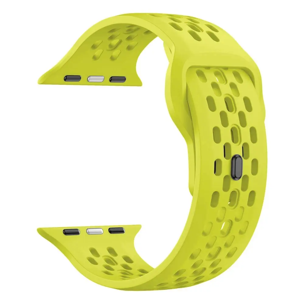 Silikonearmbånd Sport Apple Watch Series 4-6 44mm Neongul
