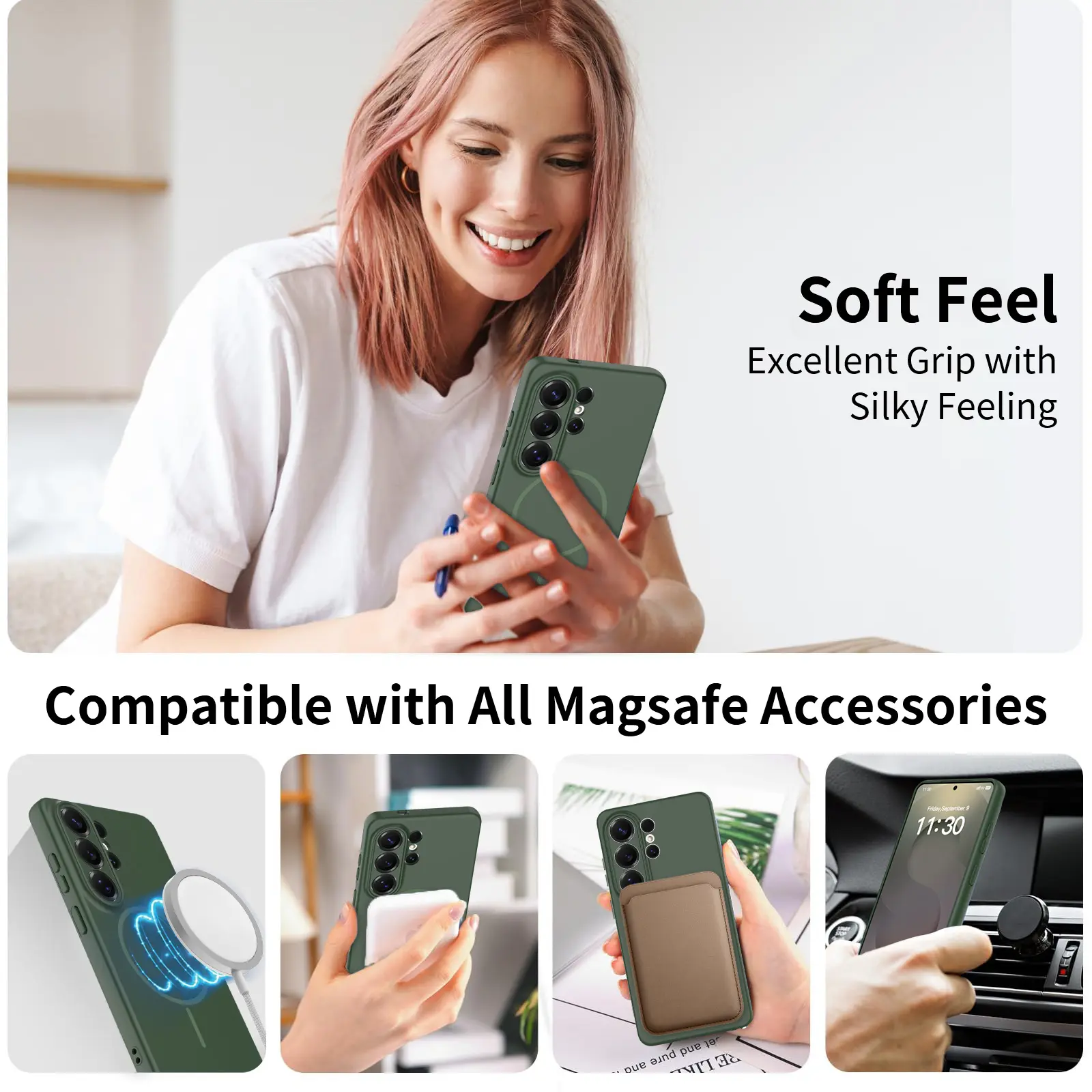 MagSafe-skal SoftArmor Samsung Galaxy S26 Ultra Grön