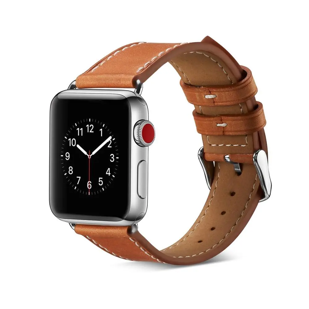 Läderarmband Apple Watch Series 8 45mm Cognac