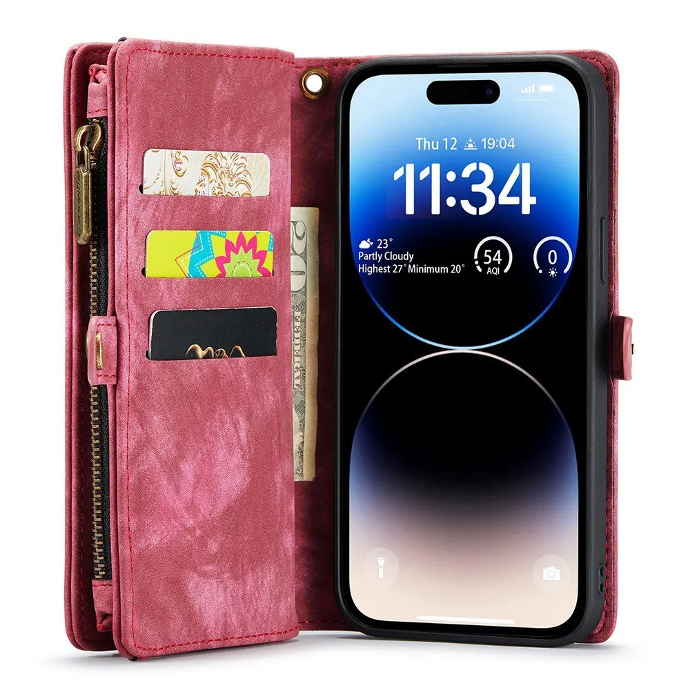 Multi-slot Plånboksfodral iPhone 12/iPhone 12 Pro Röd