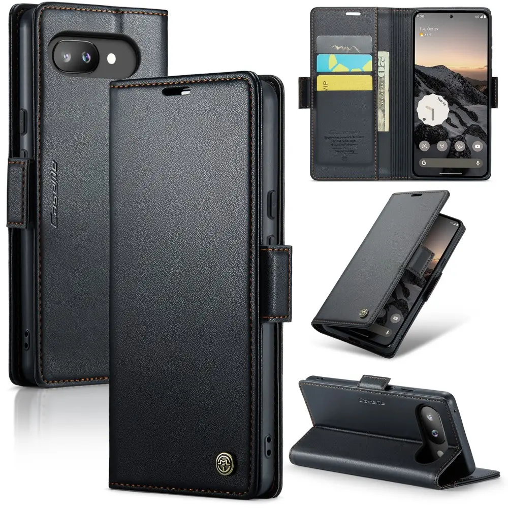 RFID blocking Slim Lommebokveske Google Pixel 9a Svart