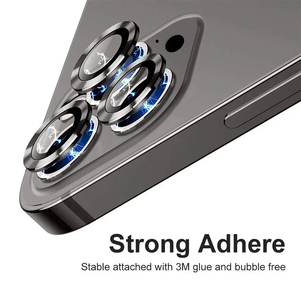 Linsskydd Aluminium + Härdat Glas iPhone 15 Pro Grå