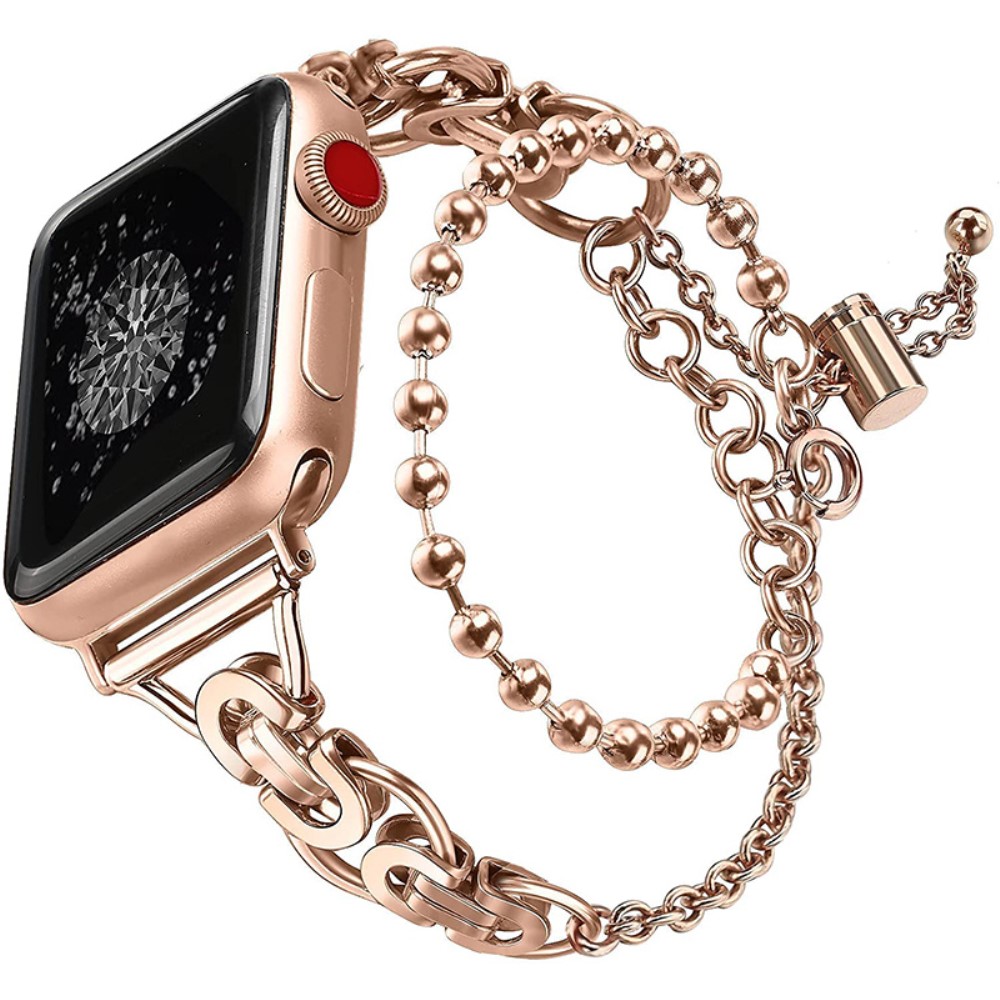 Apple Watch Series 10 46mm Metal Reim med perler rosegull